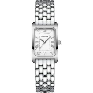 Elegant Rectangular Silver Women’s Watch | Stainless Steel Bracelet | Classic